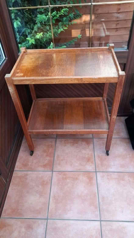 Photo of free Wooden trolley on wheels (Orton Waterville PE2) #3