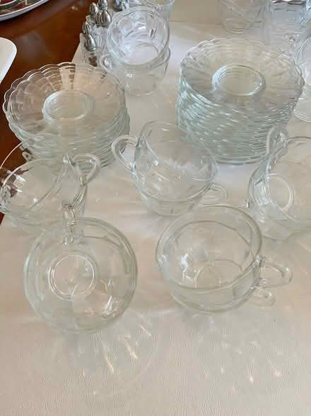 Photo of free Clear glass Teacups/saucers (Teaneck, NJ) #1