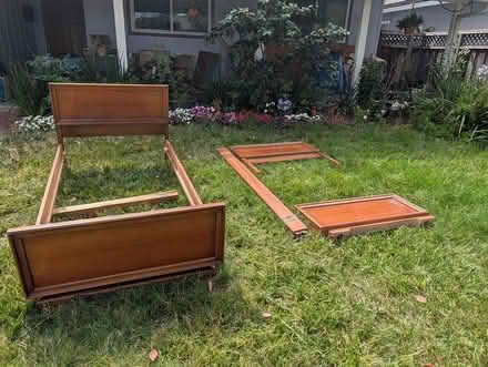 Photo of free Two matching wood twin bed frames (San Jose) #1