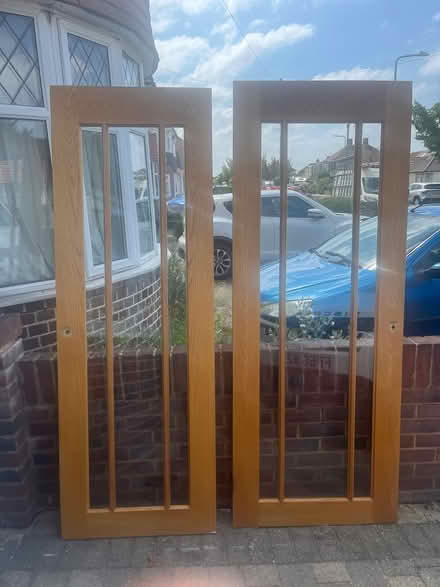 Photo of free 2 wooden/glass doors (IG5) #1