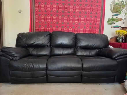 Photo of free Black Leather Reclining Sofa (Ravenna) #1