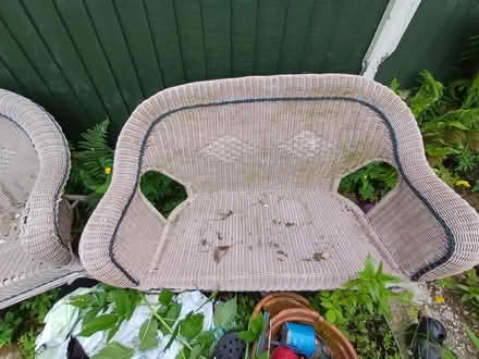 Photo of free Plastic wicker outdoor sofa and two chairs (Adlington PR7) #3