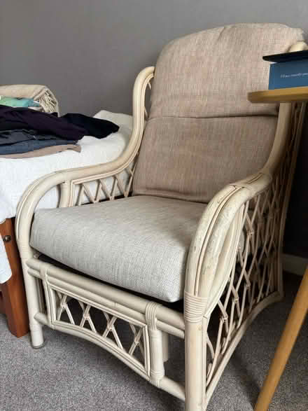 Photo of free Large comfortable garden room wicker chair (Weston Underwood DE6) #3