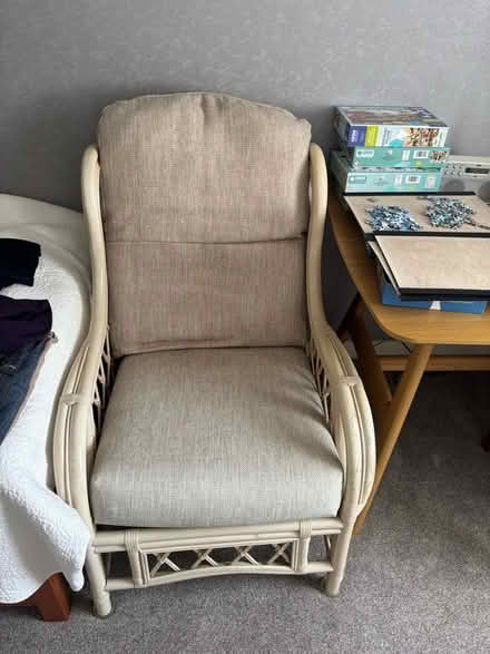 Photo of free Large comfortable garden room wicker chair (Weston Underwood DE6) #4