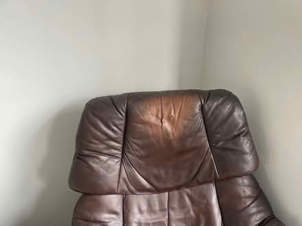 Photo of free 2 leather recliners &footstalls (Folkestone CT19) #1