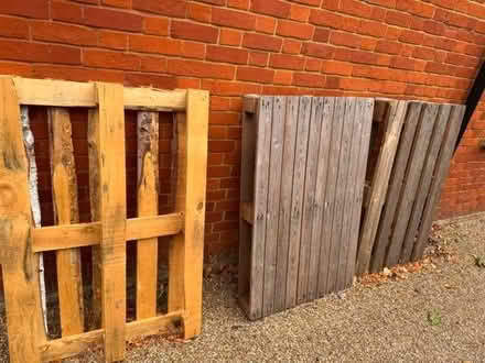 Photo of free Wooden pallets and laminate plinth tops (Hartley Wintney RG27) #1
