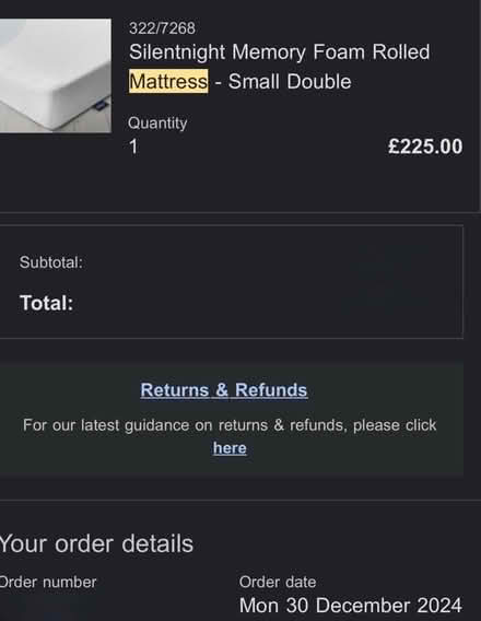 Photo of free Small double memory foam mattress (Birstall LE4) #4