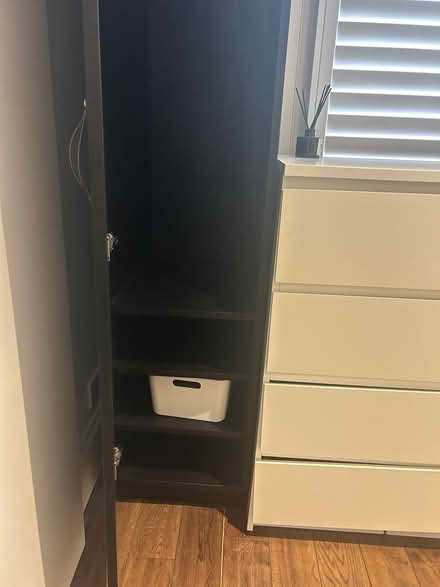 Photo of free IKEA Brown Wardrobe and white Cabinet (West Kensington W14) #4