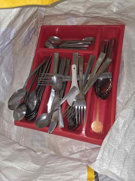 Photo of free Cutlery with caddy (Harold wood RM3) #1