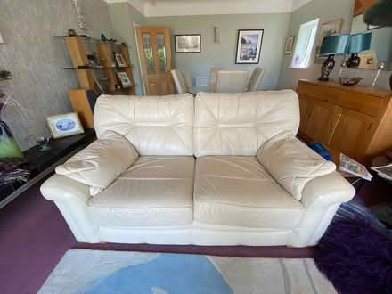 Photo of free Two cream leather sofas will separate (Southport PR8) #2