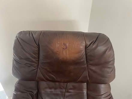 Photo of free 2 leather recliners &footstalls (Folkestone CT19) #3