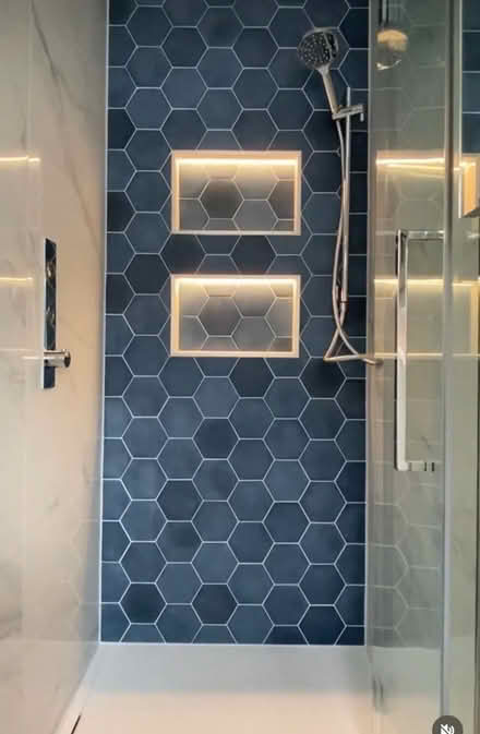 Photo of free Blue hexagon tiles (Chiswell Green AL2) #2