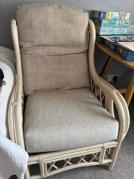 Photo of free Large comfortable garden room wicker chair (Weston Underwood DE6) #1