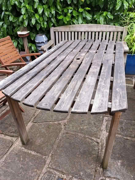 Photo of free Wooden garden table (Dronfield S18) #1