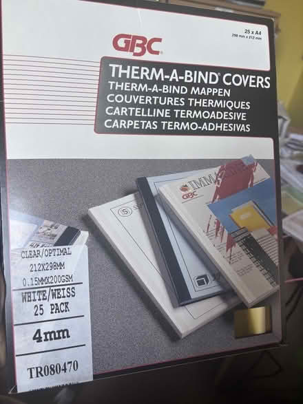 Photo of free Thermal binding covers (Manningtree CO11) #1