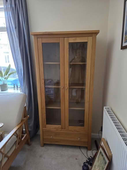 Photo of free Solid Oak Glass Bookcase NP11 (Crosskeys NP11) #1