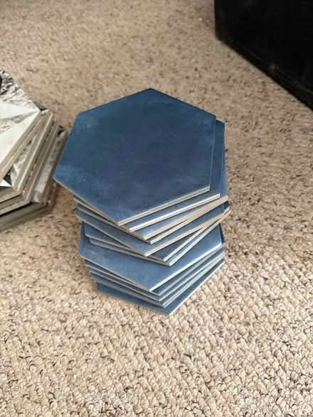 Photo of free Blue hexagon tiles (Chiswell Green AL2) #1