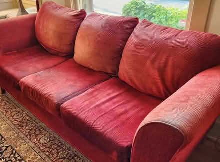 Photo of free Comfy Red Sofa or Couch (East of Ballard High School) #3