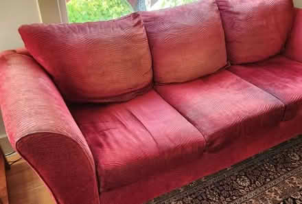 Photo of free Comfy Red Sofa or Couch (East of Ballard High School) #2