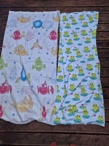 Photo of free 2 colourful fabric shower curtains (Battle RG30) #1