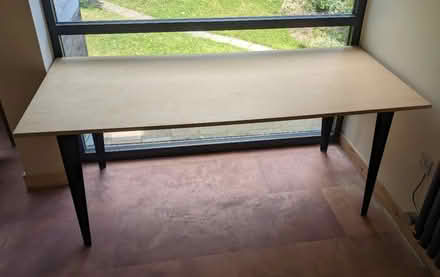 Photo of free Wooden table with metal legs (Shawlands, G41) #2