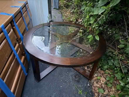 Photo of free Round coffee table with glass top (1089 West Olive Avenue) #1