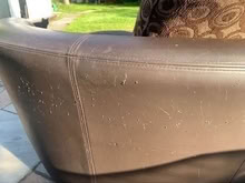 Photo of free Large Brown Leather & Fabric Swivel Cuddle Chair / Love Seat (Cheadle Hulme SK8) #3