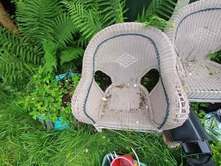 Photo of free Plastic wicker outdoor sofa and two chairs (Adlington PR7) #2