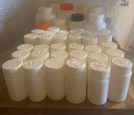 Photo of free Plastic White Bottles w/ Screw Tops (North Brunswick (Rt 130)) #1