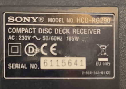Photo of free Sony mini music system (Kingwood Common RG9) #3