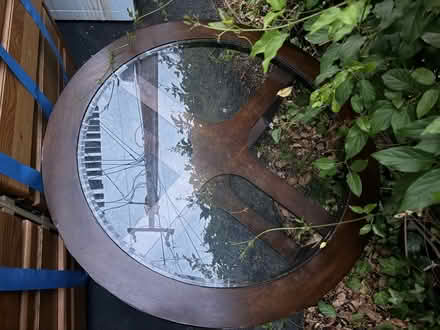 Photo of free Round coffee table with glass top (1089 West Olive Avenue) #2