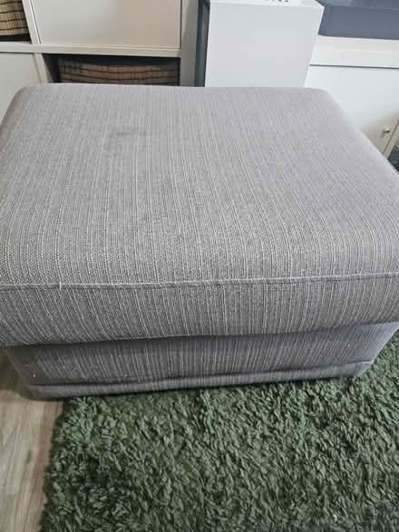 Photo of free Comfy grey footstool (Clapham Common SW4) #2
