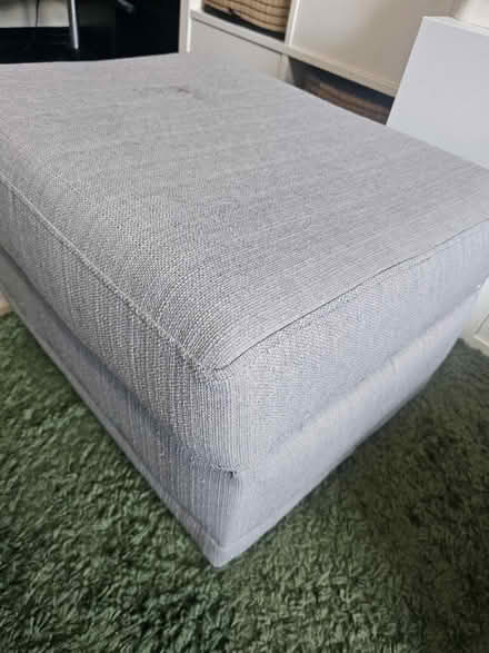 Photo of free Comfy grey footstool (Clapham Common SW4) #3