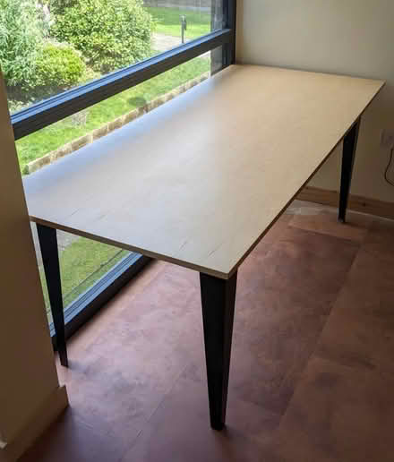 Photo of free Wooden table with metal legs (Shawlands, G41) #1