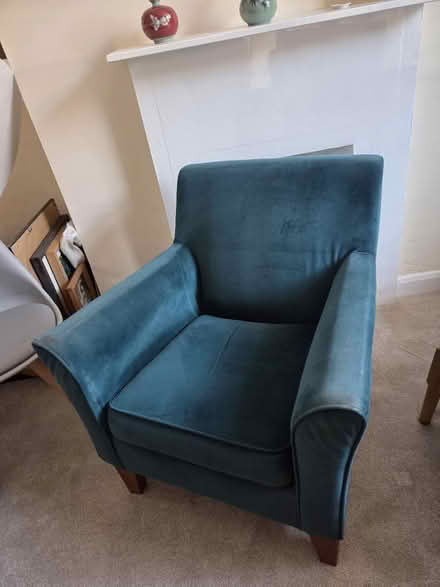 Photo of free Turquoise Armchair (Next) (Crosskeys NP11) #1