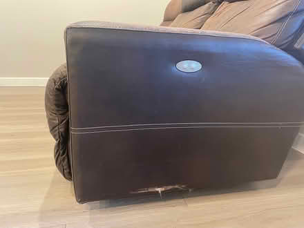 Photo of free Brown Leather Reclining Couch (5 min from HEB Lakeway) #3