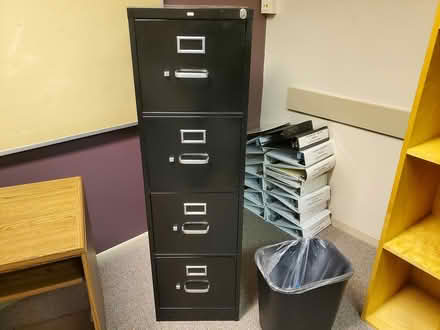 Photo of free Filing cabinet black metal 4 drawer (South Bellevue) #1