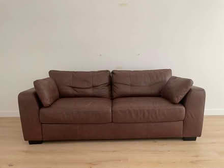 Photo of free 2 x 3 seater genuine leather sofas (Pimlico SW1W) #1