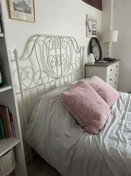 Photo of free Ikea white double bed metal (Bransford WR6) #1