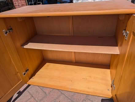 Photo of free pine cupboard used for storage in garage (Wickford SS11) #1