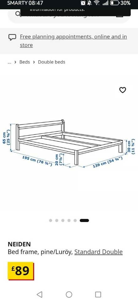Photo of free Double bed frame with slats (Cornholme, OL14) #2