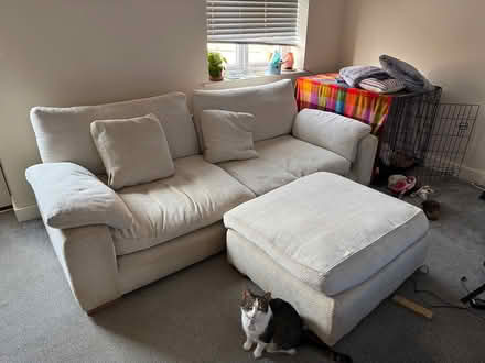 Photo of free 3 seater sofa and footstall (Banbury OX16) #1