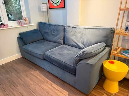 Photo of free Blue 4 seater sofa (Hawkinge CT18) #1