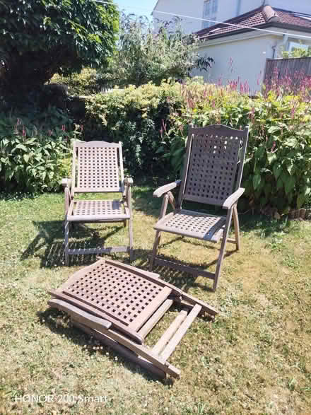 Photo of free Three Folding Garden Chairs (Steyning BN44) #1