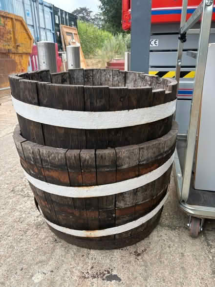 Photo of free Wooden barrel planters (Oxford OX2) #3
