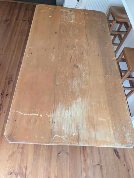 Photo of free Edwardian pine Kitchen table (Hawthorn) #1