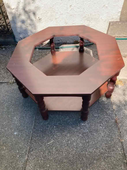 Photo of free Octagonal, dark wood coffee table (Maxwelltown DG2) #1