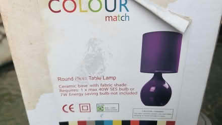 Photo of free Purple/Plum Table Lamp (Northcote Road SW11) #1