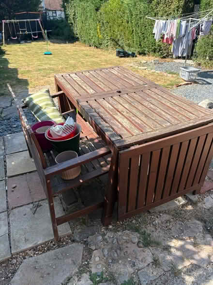 Photo of free Garden table and two benches (Chislehurst BR7) #3