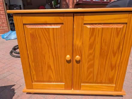 Photo of free pine cabinet used for storage (West Beech Avenue SS11) #1